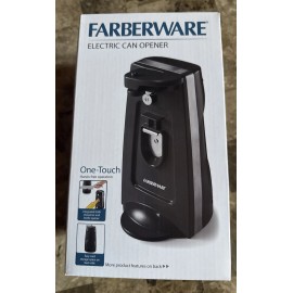 Farberware One-Touch Electric Can Opener w/knife Sharpener & Cord Storage Black