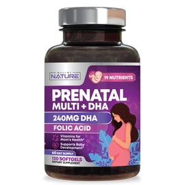 Prenatal Vitamins for Women - Multivitamin with DHA, Folic Acid, Vitamin C, B12, Iron & Omega-3 - Before, During & Post Pregnancy Supplement for Healthy Growth & Brain Development - 120 Softgels