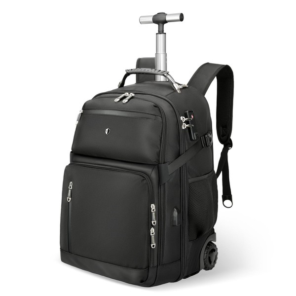 SWICKY RICOOI Vacuum Rolling Backpack,50L Roller Travel Laptop Backpack with