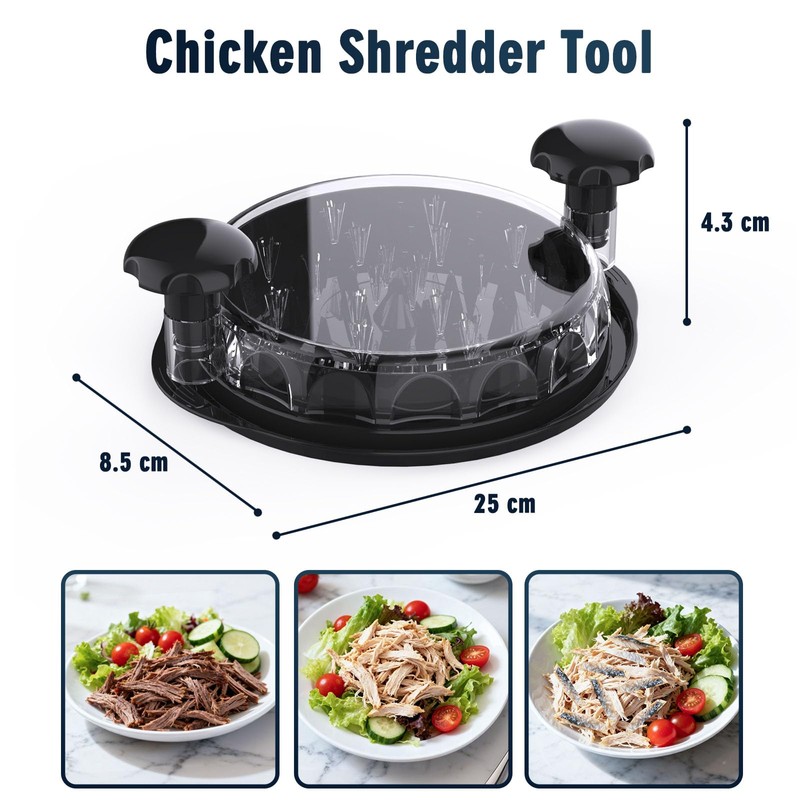 RAINBEAN Chicken Shredder, Transparent Lid Meat Shredder Tool Twist for