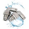 Jienk 2Pcs 304 Stainless Steel Bulkhead Elbow 1/4" x 1/4"
