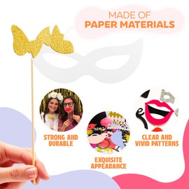 31Pcs Wedding Photo Booth Props - Engagement Photo Props Bridal Shower Photo Booth Props for Wedding, Anniversary, Birthday, Cocktail Party - Party Photo Booth Props Wedding Props for Photobooth