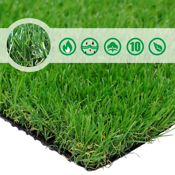 PET GROW PG1-4 Artificial Grass Rug 6.5 FT x10 FT(65 Square FT), Realistic Indoor Outdoor Garden Lawn Landscape Patio Synthetic Turf Mat- Thick Fake Faux Grass