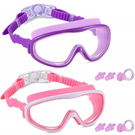 2 Pack Kids Swim Goggles, Swimming Glasses for Children from 3 to 15 Years Old