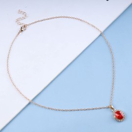 TseenYi Emerald Gemstone Pendant Necklace Oval Emerald Necklace Retro Gold Emerald Green Necklace Sparkling CZ Green Pendant Necklace Boho Green Gemstone Necklace Jewellery for Women and Girls