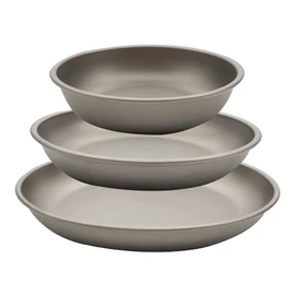 TITAN MANIA Plate, Tray, Titanium, S, M, L, 3-piece Set, Lightweight, Tableware, Plates, Camping, Stylish, Dish, Barbecue, Compact, Picnic, Plate, 3 Sizes Available