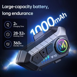 Motorcycle Helmet Bluetooth Headset,Motorbike Helmet Speaker,CVC Noise Cancellation Stereo Music Automatic answering,Outdoor Wireless Headphone Riding Motorcycle/Skiing/Cycling 1000mAh