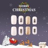 24 Pcs YEFIUO Christmas Pink Press on Nails Short Almond