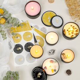 CONNOO 24 Pack Candle Tins - 12 Pack 8 OZ & 12 Pack 4 OZ Premium Matte Black Bulk Empty Candle Containers with Sticky Labels and Lids, Candle Jars for Candle Making, Storage, Arts & Crafts, and Gift