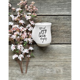 Lighthouse Christian Products Spread Joy And Love Deeply White 18 Ounce Ceramic Handwarmer Mug