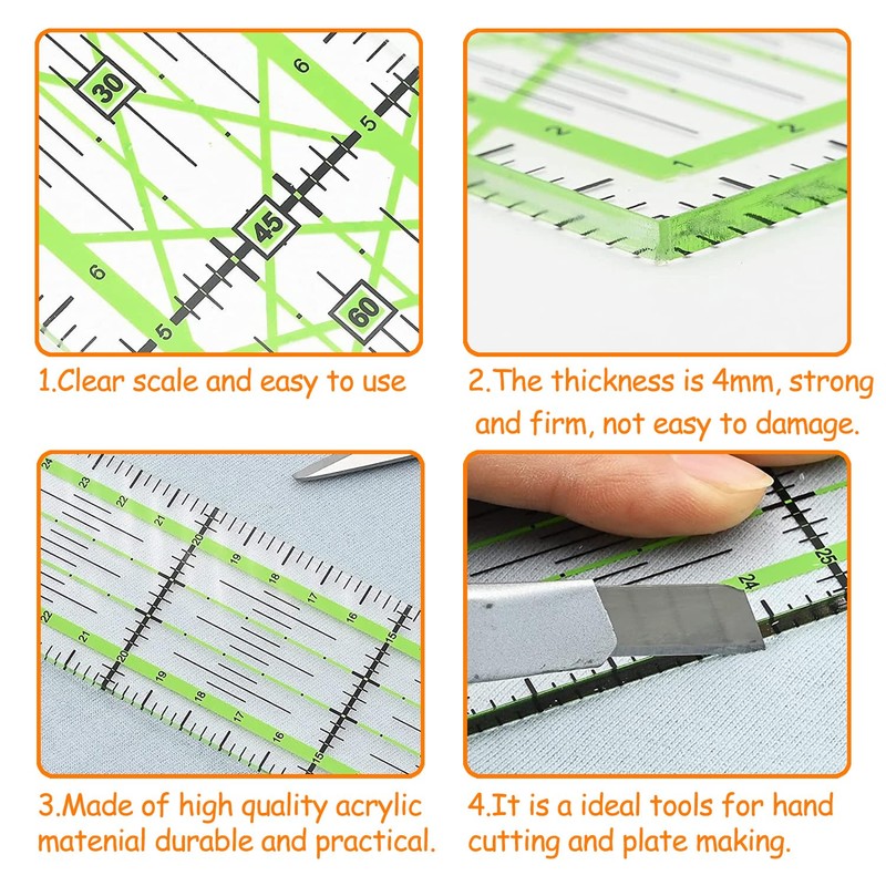 iTYOOS 2 Pcs 30 x 5 cm Acrylic Measuring Ruler,
