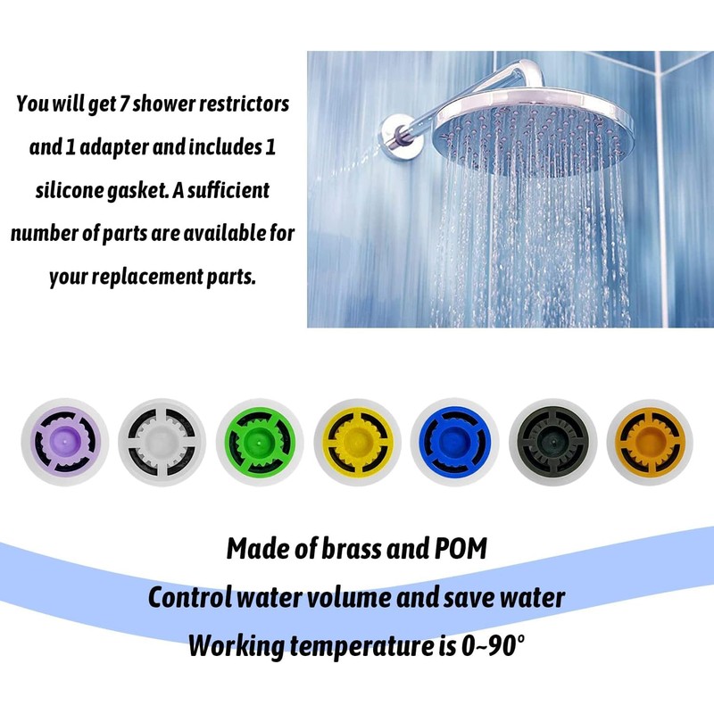 Shower Flow Reducer Limiter Set, Shower Flow Restrictor,Water Saver Tap