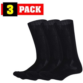 Army Universe Genuine GI Military Tactical Cushion Sole Socks | US-Made Wool Blend Boot Socks (3-Pack), Black - XL