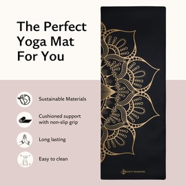 Shakti Warrior Sahasrara Shanti PU Yoga mat,Artist Designed, Great for Regular & Hot Yoga, Pilates and Work out (72 inchx28 inchx5mm Thick)k out (72 inchx28 inchx5mm Thick)