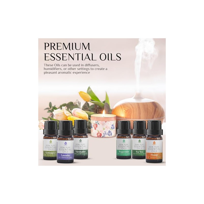 Pursonic 100% Pure Essential Aromatherapy Oils Gift Set-6 Pack ,
