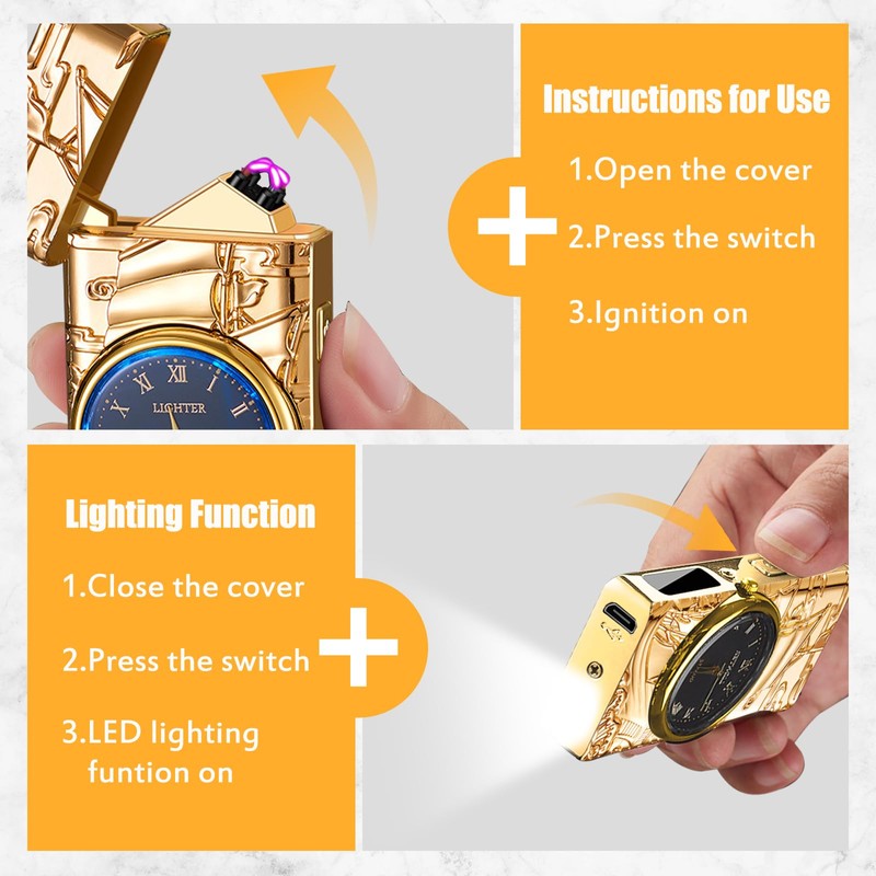 COMANYI Electric Lighter with Plasma Arc, Windproof USB Rechargeable Lighter