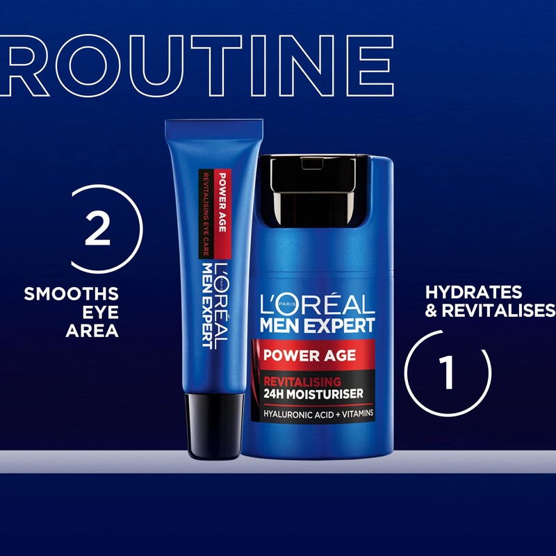 L'Oréal Men Expert Men's Eye Cream, Hyaluronic Acid Eye Care