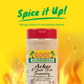 Cool Runnings Ackee & Saltfish Seasoning 300g - Perfect Caribbean Blend for Authentic Jamaican Breakfast and Brunch Dishes, Ideal for Saltfish, Ackee, and Vegetables