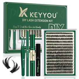 D Curl Eyelash Extension Kit, 5 Counts/set Mixed Length Lash Clusters with Glue & Tweezers & Glue Remover & Brush, Eye Makeup Enhancement Tool for Women,  Lash Clusters Kit