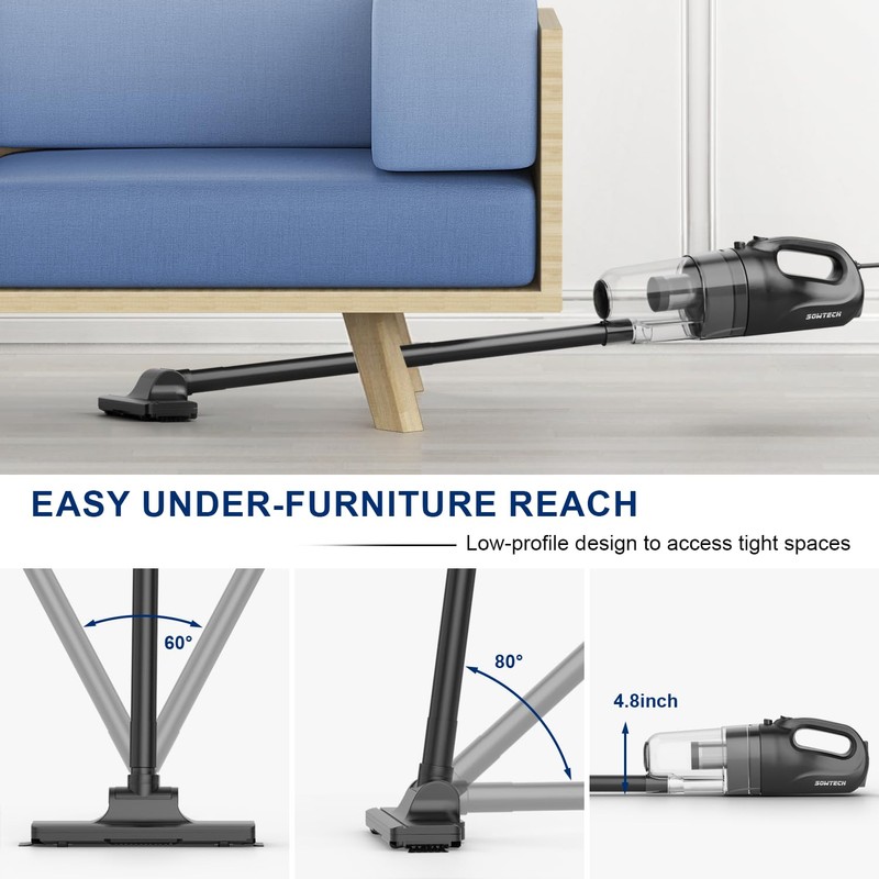 SOWTECH Corded Vacuum Cleaner for Home, Hard Floor Stick Vacuum