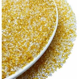 SE Si&Moos Sanding Sugar Gold and White Sanding Sugar Sprinkles Edible Sanding Sugar for Cookie Decorating Sugar Sprinkle Mix For Topping Cakes, Cupcakes, Cookies 3.5 OZ