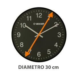 Orologio da parete al quarzo rotondo 30 cm, orologio da parete senza ticchettio, orologio da muro moderno e silenzioso 12 pollici. Numeri facili da leggere. Ideale per ufficio,cucina,scuola,palestra