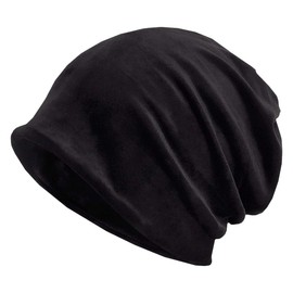 BUZZxSELECTION CAP040 Men's Knit Hat, 2-Way Velour Cap, Neck Warmer, Sports