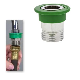 Quick Connect Hose to Faucet Coupler and Fitting Dual Thread by 3/4 in. Brass MGH Good for Portable Appliances Snap Fit (Small Coupler 3/4")
