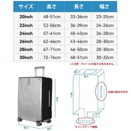 T Tersely 2025 Upgrade Suitcase Cover, Suitcase Cover, Carrying Bag, Case, Protective Cover, Waterproof, Dirt, Rain, Travel, Business Trip, Clear, Transparent, Luggage, Trunk, Vinyl, PVC, Travel,
