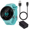 Garmin Forerunner 55 GPS Running Smartwatch (Aqua) Power Bundle