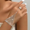 Hand Chian Ring Bracelet Hand Chain Rhinestone Tassel Bracelet with