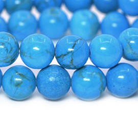 Justinstones Dyed Blue Howlite Gemstone Crystals Chakra Beads Bracelet Reiki Crystal Healing 10mm Round Stretchable Bracelet for Her Gift
