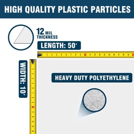 Spirecover Crawl Space Vapor Barrier, 12mil Vapor Barrier, 10'x50', Plastic Drop Cloth Covering for Crawlspace Encapsulation, Thick Plastic Sheeting, Black and White Panda Film