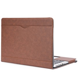 TYTX - Funda de piel compatible con MacBook Pro de 14 pulgadas 2023 2022 2021 A2779 M2 A2442 M1 Pro/M1 Max, funda protectora para portátil con funda de teclado, color café oscuro