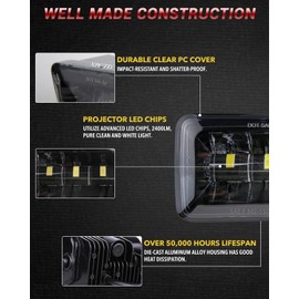 XPCTD - Luces antiniebla LED mejoradas compatibles con Ford F150 2015-2020 2017-2018 Ford F250 Super Duty LED IP67 impermeable, 36 W 4 pulgadas, montaje de luces LED de conducción 1 par, color negro