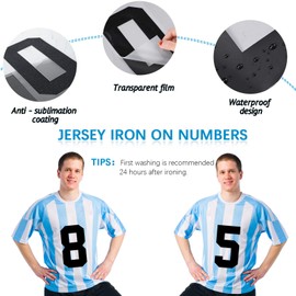 Zonon 22 Pieces Iron on Numbers T Shirt Heat Transfer 0 to 9 Jersey Numbers for Team Uniform Sports(8 Inch)