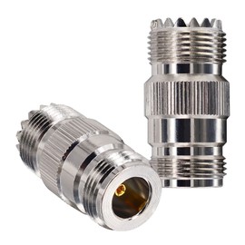 Boobrie 2PCS N Female to UHF Female SO-239 Connector RF Coaxial Adapter N to SO-239 UHF Female Jack Straight for WiFi Antenna, CB Radio, Analyzer, Coaxial Cable
