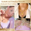 PEALICIOUS PEALICIOUS Chunky Heart Necklace, Gold Chunky Necklace for Women