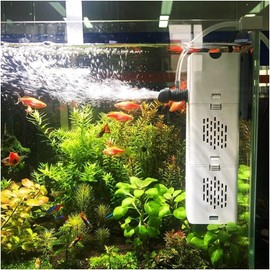 Filtro para peceras Seawater con Sistema de filtración de Agua Dulce y Salada, 1000 L/h de caudal, Cartucho filtrante de Acero Inoxidable Filtro de pecera (15 W) (9200-15W)