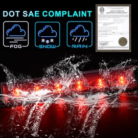 DOTCOM LED 3rd Brake Light,Compatible with Truck Cap Topper Leer Are Century,Jason and Astro,High Mount Stop Lamp Tail Cargo Lamp,Red Lens Clear Housing