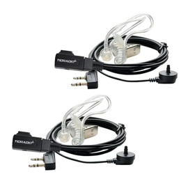 TIDRADIO Walkie Talkie Earpiece with Mic 2 Pin Acoustic Tube Headset TD-M8s TD-V2 TD-H3 TD-H8 H-777 RT21 RT22 RT68 Baofeng UV-5R BF-F8HP 5RM 5RX UV-5G UV-17R UV-21R 2 Way Radio (2 Pack)