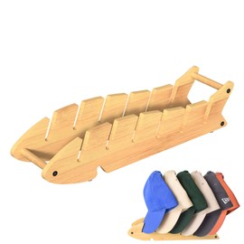 IDISON Baseball Cap Hat Stand, Cap Holder with Unique Fish Shape, Cap Holder for 6 Caps, Hat Display Stand for Bedroom Dresser, Laundry Cabinet