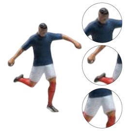 Fenteer 1 64 Soccer Player Figure Mini Football Player,1:64 Scale Tiny People Diorama Scenery Building Accessory Sport Party Supplies, Blue
