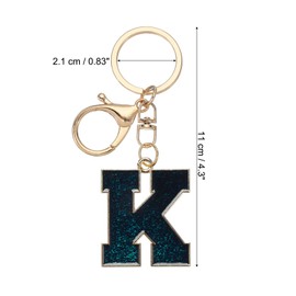 PATIKIL Initial Letter Keychain, Alphabet Bag Charm Car Keyring Letter K Pendant Charm Key Chain for Key Wallet Purse Handbag Backpack, Deep Blue
