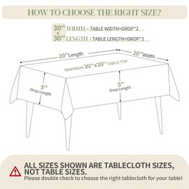 BYDOLL Table Cloth Purple 30x30 Inch Tablecloth for 4 Foot Square Tables Outdoor Washable Wrinkle Free and Spillproof Polyester Tablecloth for Festival Camping Picnic Party Cover