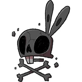 Magnet Bunny - Skull Car Magnetic Vinyl Bumper Sticker 5'' x 4''