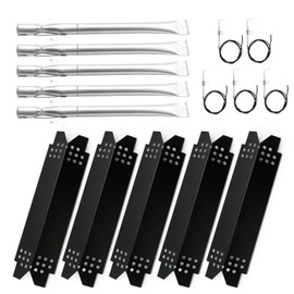 Grill Replacement Parts for Nexgrill 720-0888, 720-0888N, 720-0830H Gas Grill Models, Porcelain Steel Pipe Burners, Heat Plates and Electronic Ignitors Kit for Nexgrill Replacement Parts, 5 Pack