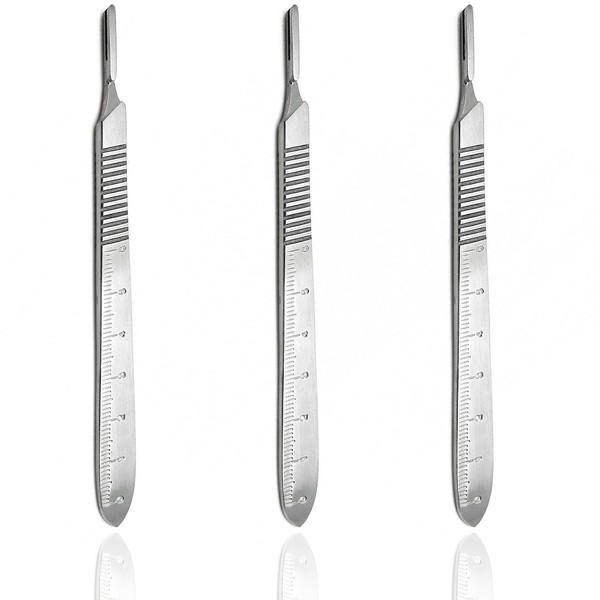 Premium Quality 3 Pcs Scalpel Handle #3 Fits Blades #10-16,