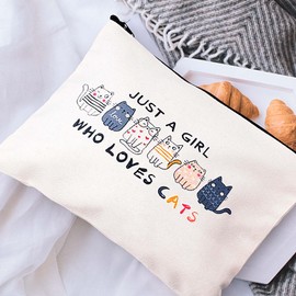 Febremdy Cat Animals Lover Gift Cosmetic Bag Makeup Pouch Small Travel Bags for Toiletries (cat)