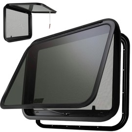 PROFLEX Heavy Duty RV Exit Window 30” W X 22” H – Ultra Thick Tempered Glass Camper Emergency Window with Trim Kit for 1-3/4’’ Wall Thickness – Easy Installation, DOT Certified and Safe Exit